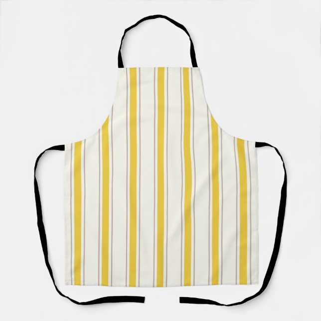 Tablier Store de Résort Côtier Rayé Cuisine Jaune Citron (Recto)