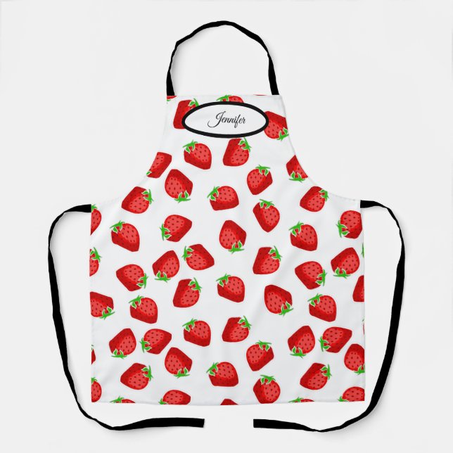 Tablier Strawberries Plump Fresh Red Sweet Personalized (Recto)