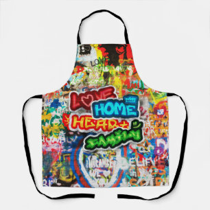 Tablier Streetart Graffiti Amour Maison Cœur Coloré Funky