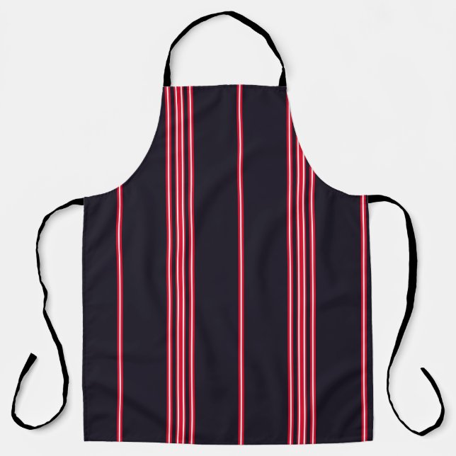 Tablier Stripe pattern with navy blue, white and red verti (Recto)