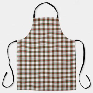 Tablier Stuart / Stewart tartan blanc rouge vert plaid