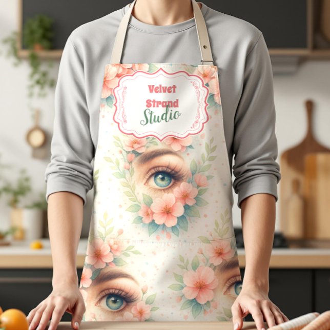 Tablier Studio de Beauté Artiste Extension de Cils Floral  (Créateur téléchargé)