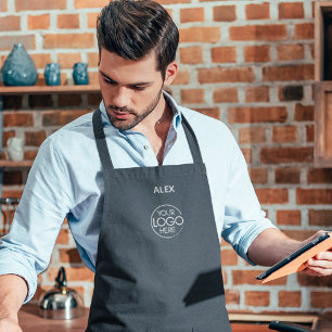 Tablier Style Chic Navy Blue Company Logo Protection