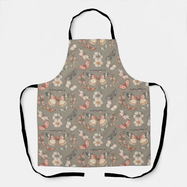Tablier Style Cottagecore Papillons Moths (Recto)