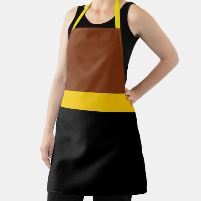 Tablier Style de bloc de couleur Brown jaune (Créateur téléchargé)