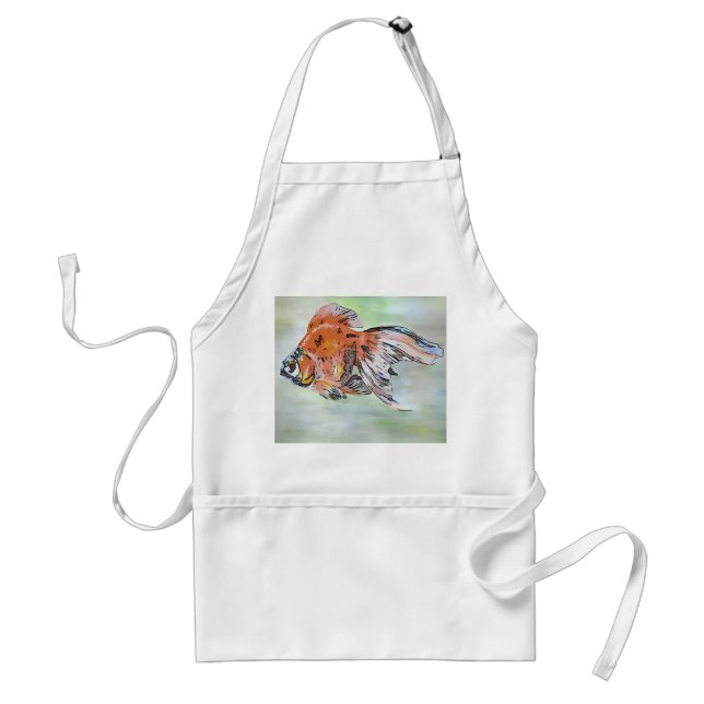 Tablier Style de dessin Ryukin Poisson d'or peinture acryl (Devant)