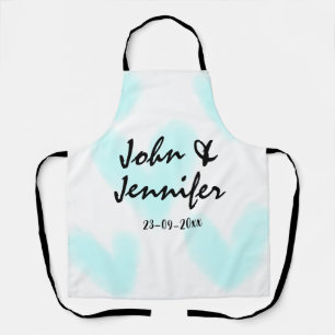 Tablier style de texte minimal simple blanc mariage cœur b