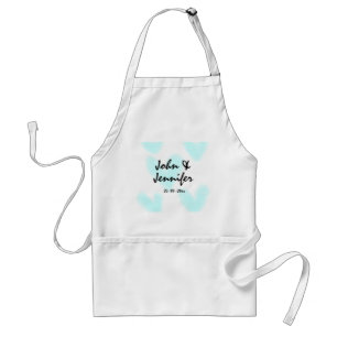 Tablier style de texte minimal simple blanc mariage cœur b