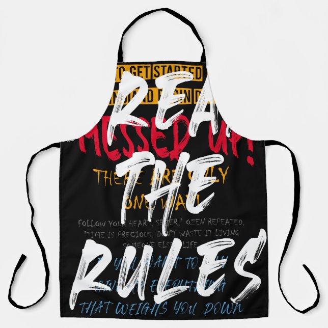 Tablier Style urbain de rue Rompre les règles slogan impri (Recto)