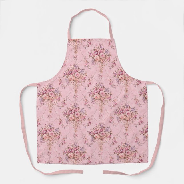Tablier Style victorien rose français antique Rococo flora (Recto)