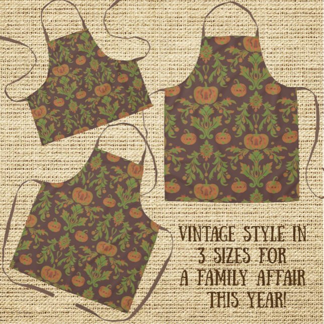 Tablier Style Vintage de Campagne Citrouilles d'Automne (Makes a fun gift this Thanksgiving!)