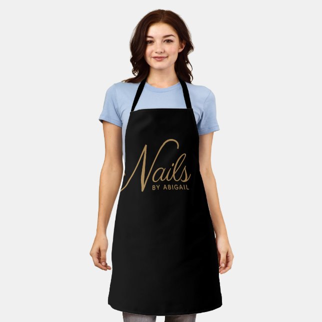 Tablier Styliste Black & Gold moderne Apron (Porté)
