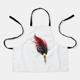 Tablier Stylo rouge en plumes avec nib or