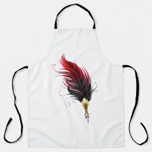 Tablier Stylo rouge en plumes avec nib or