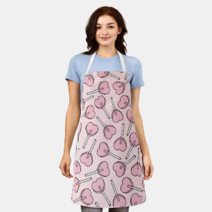 Tablier Sucettes roses, sucettes en forme de cœur, motif d