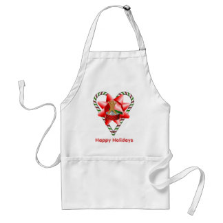 Tablier Sucre de canne de Noël Coeur Bow Holiday Apron