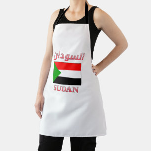 Tablier Sudan Flag Anglais et Anglais Langue arabe et Angl