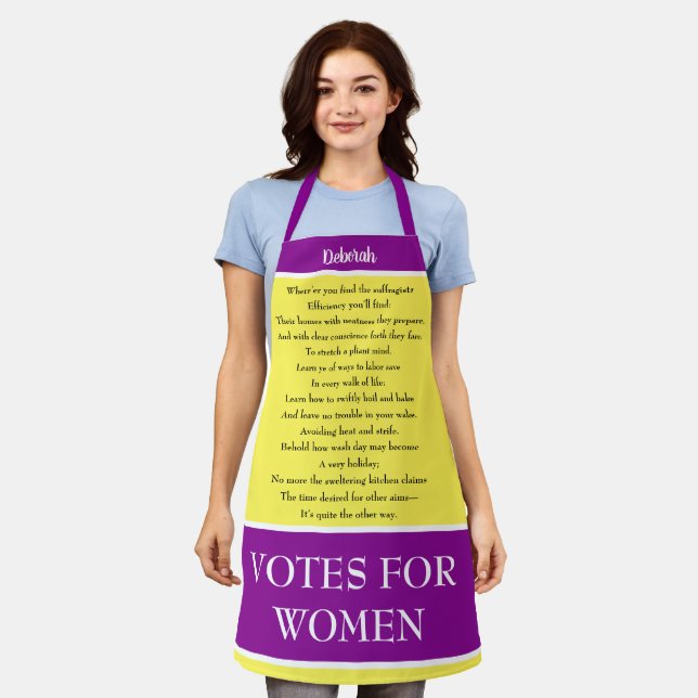 Tablier Suffragette Votes for Women Cookbook Poem (Porté)