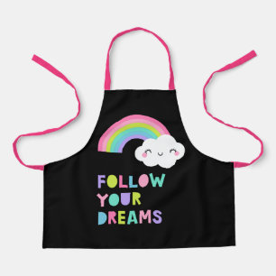 Tablier Suivez vos rêves Cute Rainbow Cloud