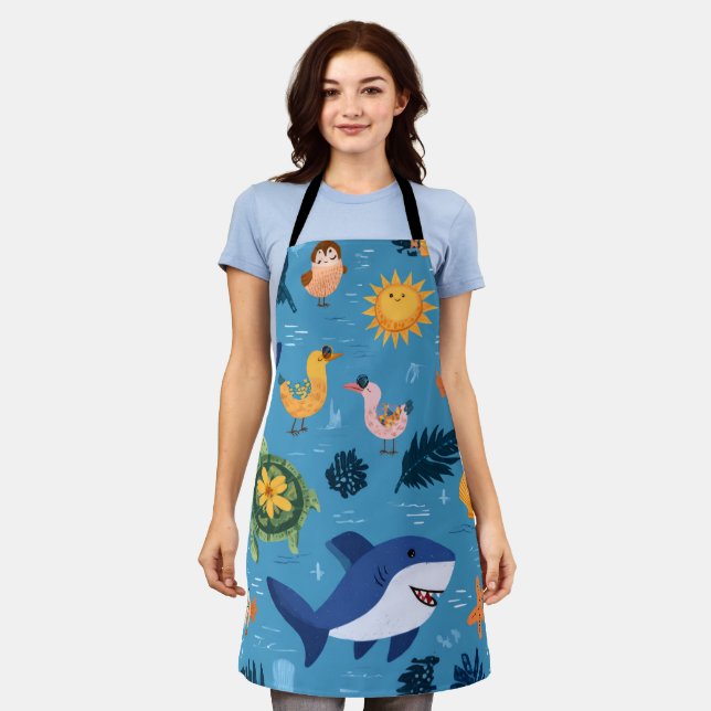 Tablier Summer Horizon All-Over Print Apron Gift (Porté)