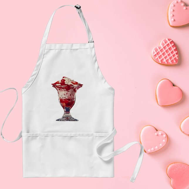 Tablier Sundae aux fraises (Strawberry Sundae Adult Apron)