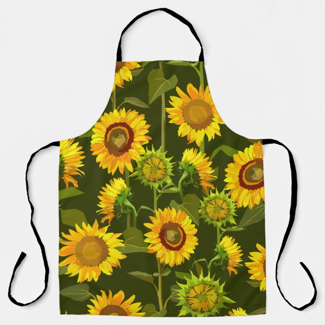 Tablier Sunflowers motif continu été (Recto)