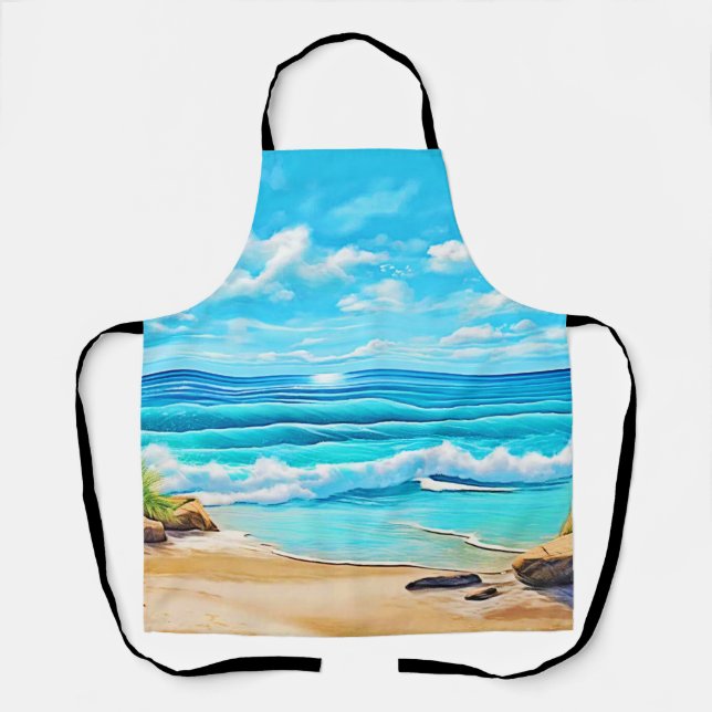 Tablier Sunny Beach Waves Design (Recto)