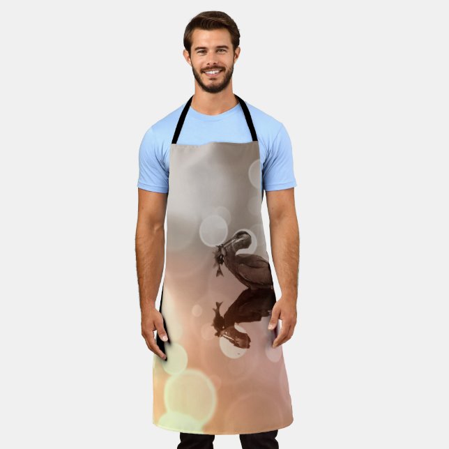 Tablier Sunrise Great Blue Heron Reflection Poisson pêcheu (Porté)