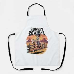 Tablier Sunset Cowgirl Skeleton équitation Cheval