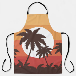Tablier Sunset Tropical Palm Beach Vintage