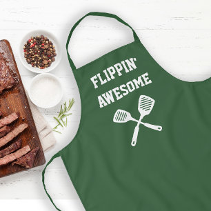 Tablier Super Flippeur Drôle Vert Chasseur Grillades