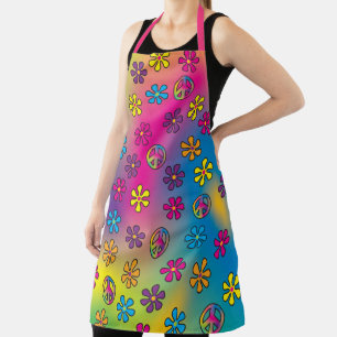 Tablier Super Hippie Paix et Douche Fleur Tee Tee