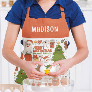 Tablier Super Hippie Retro Joyeux Noël Père Noël Funny