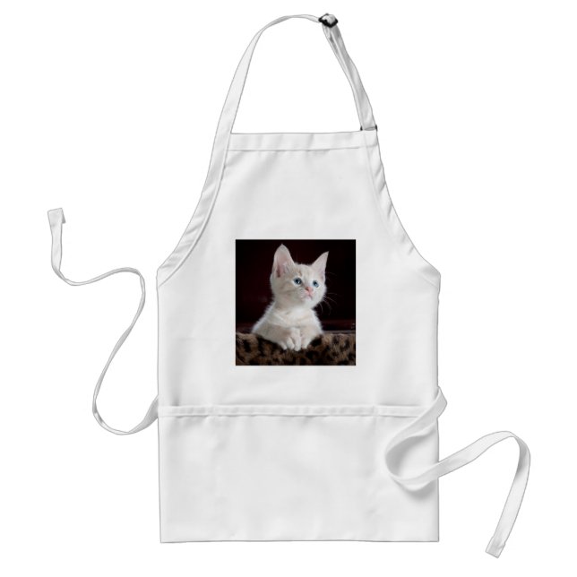 Tablier Super mignon Kitten blanc (Devant)