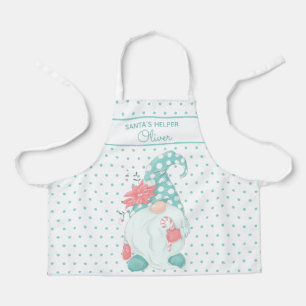 Tablier Super Mignon Santa Aide Noël Gnome Pastel