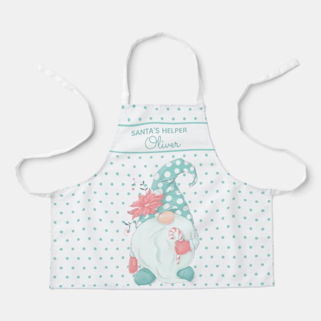 Tablier Super Mignon Santa Aide Noël Gnome Pastel (Recto)