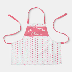 Tablier Super Mignonne Meilleur Boulanger Rose Points Fémi