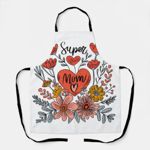 Tablier Super Mom Floral Apron