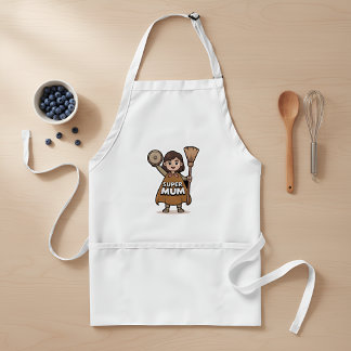 Tablier Super Mum Apron – Funny Kitchen Apron for Mom