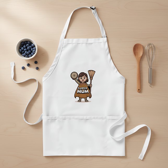 Tablier Super Mum Apron – Funny Kitchen Apron for Mom (Créateur téléchargé)