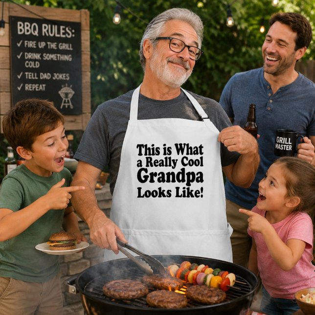 Tablier Super-papi amusant cadeau de barbecue maître cuisi (Créateur téléchargé)