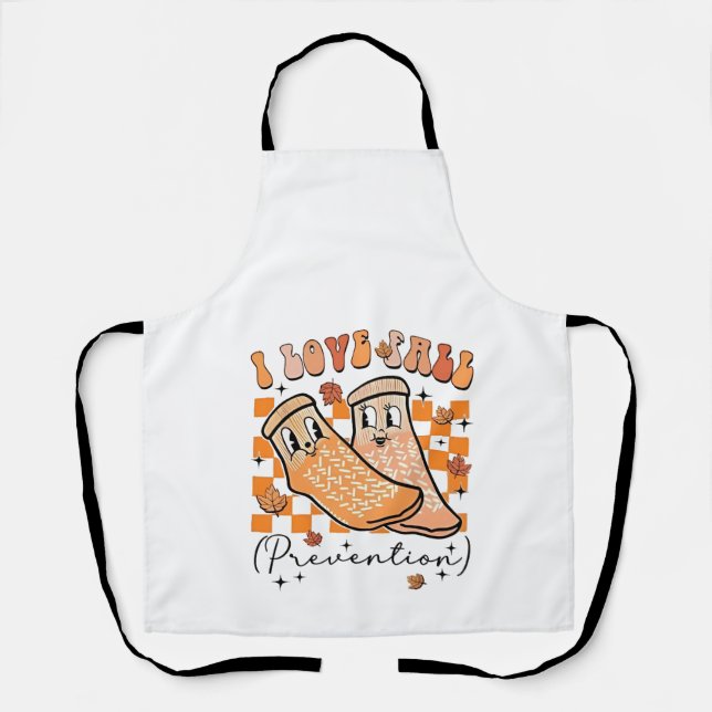 Tablier Super Retro I Love Fall Prevention Drôle (Recto)