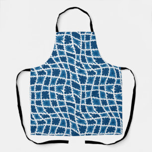Tablier Super Wavy Trippy 60s Flower Checks Blues