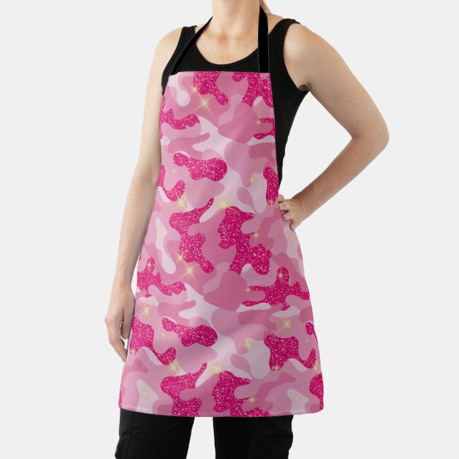 Tablier Superbe Camouflage Rose Étincelant Chic Camo Amate (Insitu)