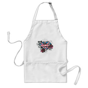 Tablier Supergirl British Drapeau et Roses