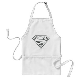 Tablier Superman S-Shield   Logo Grunge Black Outline