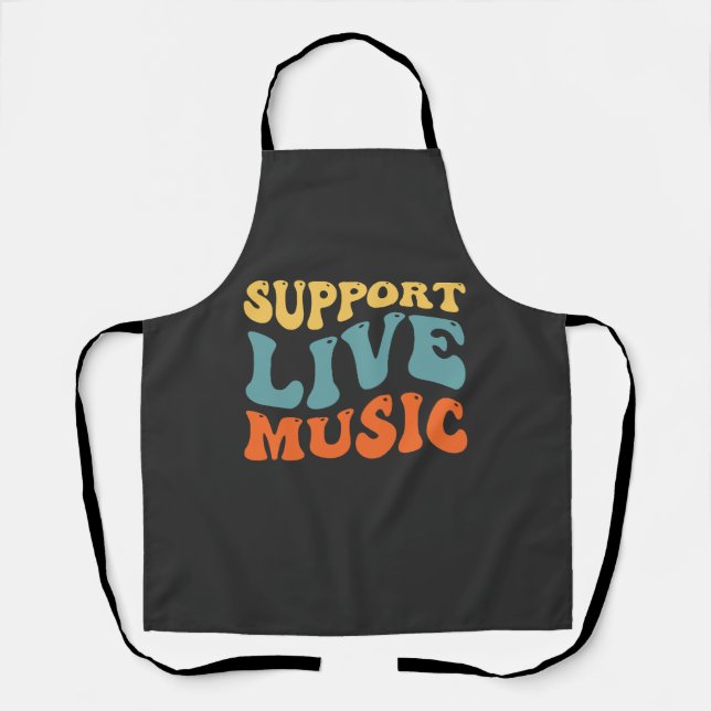 Tablier Support Live Music - Retro Typography Band Merch (Recto)