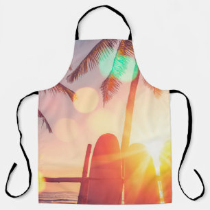 Tablier Surf et palmier sur la plage double exposition w