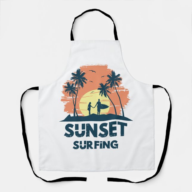 Tablier Surf - Surf au coucher du soleil  (Recto)
