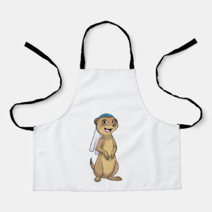 Tablier Suricate en mariée avec voile